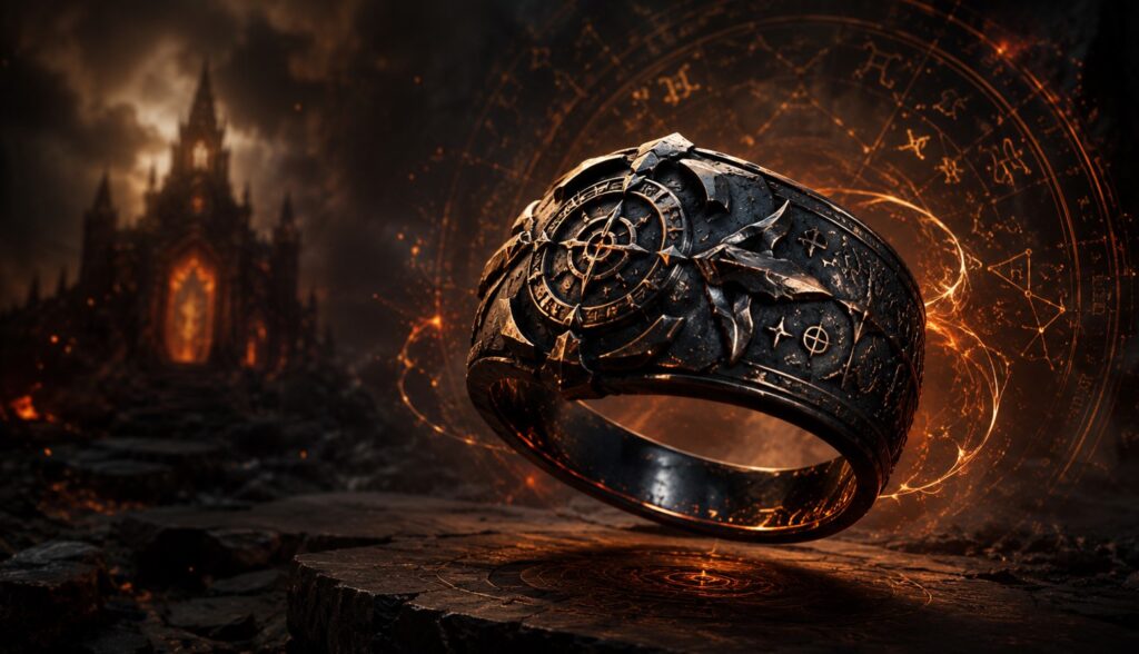 Obsidian Ring of the Zodiac
