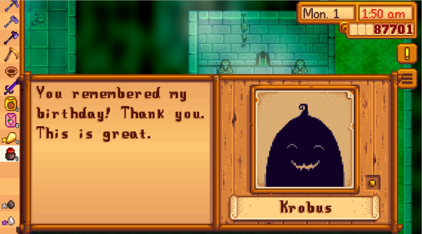 Krobus in Stardew Valley