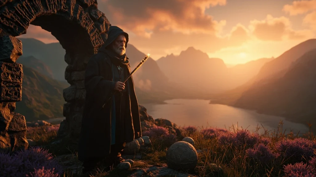A player solving one of the Merlin Trials puzzles scattered across the Highlands in Hogwarts Legacy